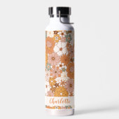 Bouteille D'eau Nom personnalisé floral Boho Terracotta Rétro (Gauche)
