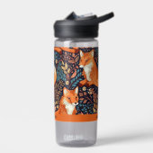 Bouteille D'eau Nom personnalisé Foxes et Motif de feuilles (Gauche)