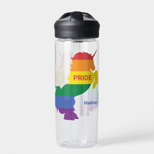 Bouteille D'eau Nom personnalisé Gay Unicorn (Extérieur)