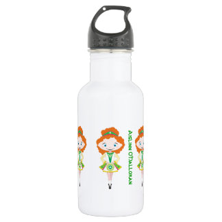 Bouteille D'eau Nom personnalisé irish dancing troupe cheveux roug