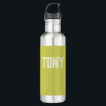 Bouteille D'eau Nom personnalisé jaune uni Monogramme<br><div class="desc">- Conception solide,  audacieuse,  minimaliste avec nom personnalisable,  police,  taille de police ou couleur de police... . C'est très amusant et ludique !</div>