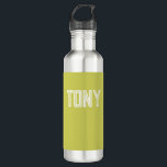 Bouteille D'eau Nom personnalisé jaune uni Monogramme<br><div class="desc">- Conception solide,  audacieuse,  minimaliste avec nom personnalisable,  police,  taille de police ou couleur de police... . C'est très amusant et ludique !</div>