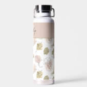 Bouteille D'eau Nom personnalisé moderne Monogram Floral (Arrière)