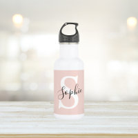 Nom personnalisé moderne Monogram Pastel Rose