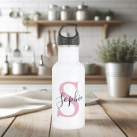 Nom personnalisé moderne Monogramme rose