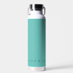 Bouteille D'eau Nom personnalisé moderne Turquoise et bleu<br><div class="desc">Nom personnalisé moderne Bouteille d'eau verte (turquoise) et bleue. Personnalisez avec votre nom ou votre texte pour créer votre bouteille d'eau unique.</div>