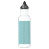 Bouteille D'eau Nom personnalisé Monogramme Turquoise Quilt Motif (Gauche)