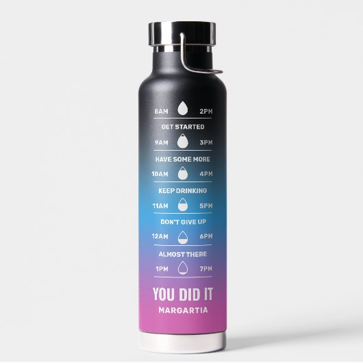 Bouteille D'eau Nom personnalisé Motivational Time Maker Rappel de (Gauche)