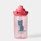 Bouteille D'eau Nom personnalisé Nordic Cute Cat (Salle de sport)