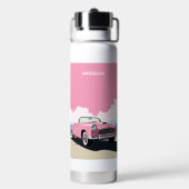 Bouteille D'eau Nom personnalisé Pink Classic Car (Arrière)