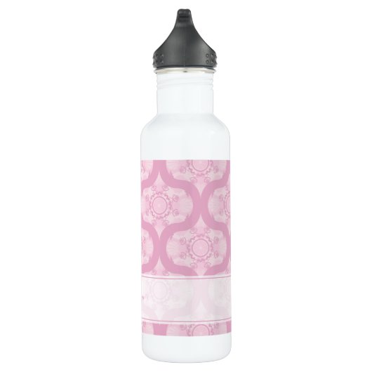 Bouteille D'eau Nom Personnalisé Retro 1970 Preppy In Pink Mandala (Droite)