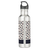 Bouteille D'eau Nom personnalisé rose Empreinte de léopard (Dos)
