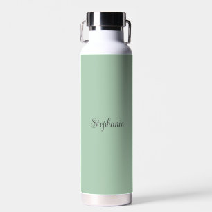 Bouteille D'eau Nom personnalisé Sage Green Script Mariage Eau