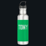 Bouteille D'eau Nom personnalisé Solide Apple Green Monogramme<br><div class="desc">- Conception solide,  audacieuse,  minimaliste avec nom personnalisable,  police,  taille de police ou couleur de police... . C'est très amusant et ludique !</div>