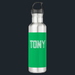 Bouteille D'eau Nom personnalisé Solide Apple Green Monogramme<br><div class="desc">- Conception solide,  audacieuse,  minimaliste avec nom personnalisable,  police,  taille de police ou couleur de police... . C'est très amusant et ludique !</div>