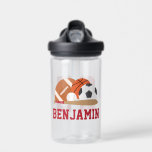 Bouteille D'eau Nom personnalisé Sports Jersey<br><div class="desc">Design sportif pour enfants personnalisé.</div>