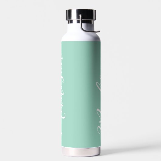 Bouteille D'eau Nom personnalisé tendance Seafoam Green (Gauche)