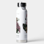 Bouteille D'eau Nom personnalisé, texte et couleur Flamant rose ro (Gym)