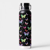 Bouteille D'eau Nom personnel Élégant Papillons violets brillants (Arrière)