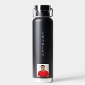 Bouteille D'eau Nom photo noir blanc (Arrière)