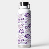 Bouteille D'eau Nom Pink Indigo Blue Flower Motif (Plage)