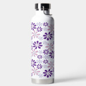 Bouteille D'eau Nom Pink Indigo Blue Flower Motif (Droite)