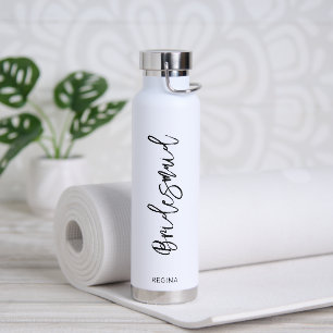 Bouteille D'eau Nom simple Mariage élégant Mariage moderne Bridesm