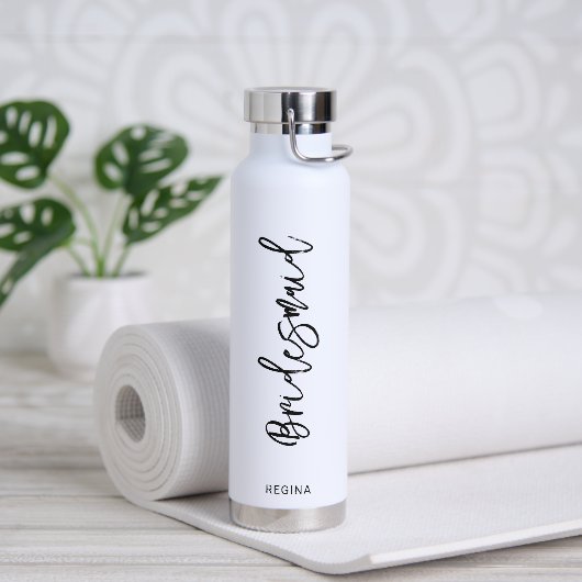 Bouteille D'eau Nom simple Mariage élégant Mariage moderne Bridesm (Yoga)