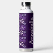 Bouteille D'eau Nom tendance Purple Flower Doodle Motif (Droite)