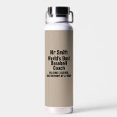 Bouteille D'eau Nom, Worlds Best Baseball Coach - Légendes (Arrière)