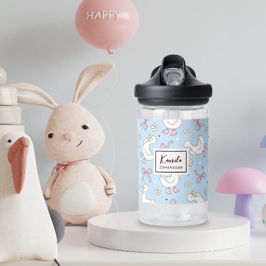 Bouteille D'eau Nommé Coquette Silly Goose Rose Ruban Script Perso
