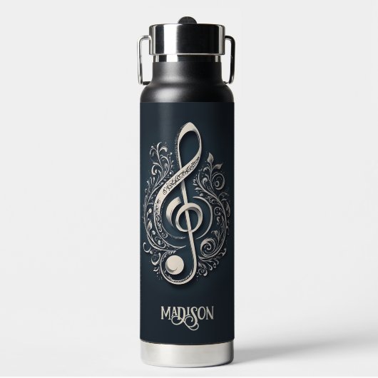 Bouteille D'eau Note sur le Clé musical de nom personnalisé (Salle de sport)