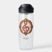 Bouteille D'eau Note sur le Clé musical de nom personnalisé (Arrière)