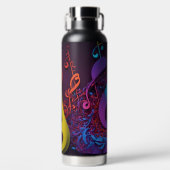 Bouteille D'eau Notes de Musique Abstraites Colorées (Avant)