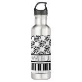 Bouteille D'eau Notes de piano et de musique (Devant)