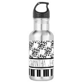 Bouteille D'eau Notes de piano et de musique (Devant)