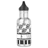 Bouteille D'eau Notes de piano et de musique (Gauche)