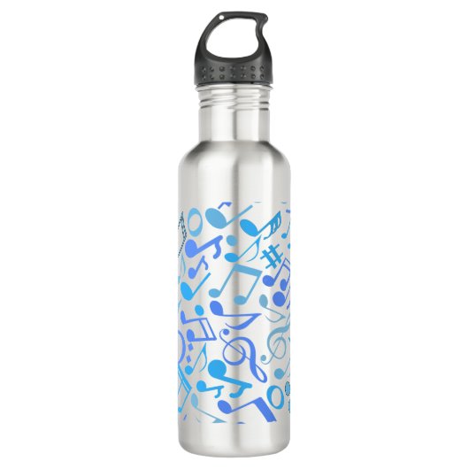Bouteille D'eau Notes et symboles musicaux Motif blue.b No BG (Devant)