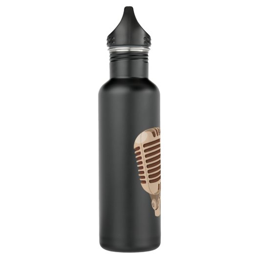 Bouteille D'eau Notes musicales de microphone à main Brown (Gauche)