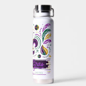 Bouteille D'eau Nouvelle-Orléans Mardi Gras jaune violet vert (Arrière)