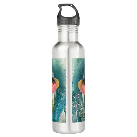 Bouteille D'eau Nuit de la forêt de Moth Rose (Dos)