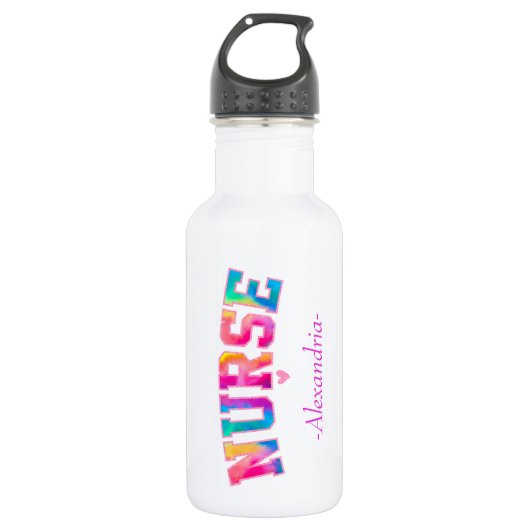 Bouteille D'eau "Nurse" en Elegant Rainbow Colors | Vibrant & (Devant)