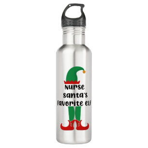 Bouteille D'eau Nurse Santa's Favorite Elf Funny Nurse Christmas
