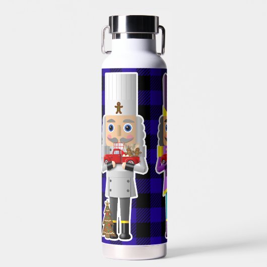 Bouteille D'eau Nutcrackers avec petits camions rouges (Avant)