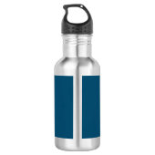 Bouteille D'eau Ocean Blue Plain Élégant Moderne Calligraphie Nom (Dos)