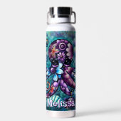 Bouteille D'eau Octopus lunaire Turquoise floral côtier Personnali (Arrière)