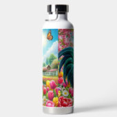 Bouteille D'eau OEuvre florale/de printemps/de poulet (Droite)
