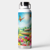 Bouteille D'eau OEuvre florale/de printemps/de poulet (Plage)