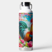 Bouteille D'eau OEuvre florale/de printemps/de poulet (Avant)