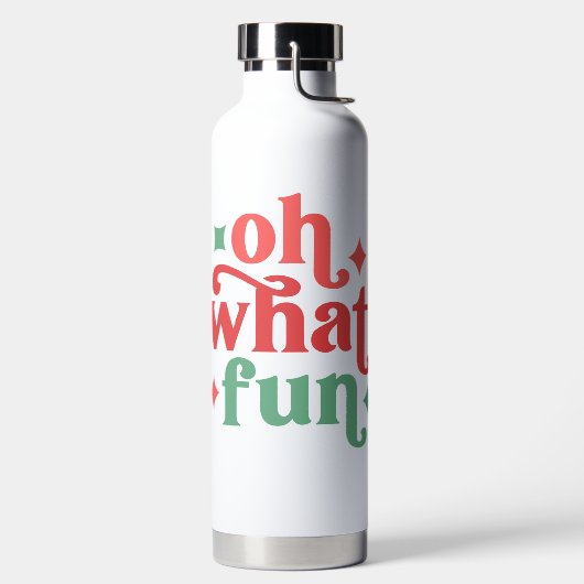 Bouteille D'eau Oh What Fun - Festive Holiday Typographie (Droite)